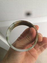 Load image into Gallery viewer, 52mm certified Type A 100% Natural sugar brown/red/green/white oil painting style square Jadeite Jade bangle D3-2745