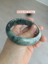 Load image into Gallery viewer, 52-60mm certified Type A 100% Natural green gray black Jadeite Jade bangle GC24 (add on item)