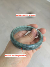 Load image into Gallery viewer, 52-60mm certified Type A 100% Natural green gray black Jadeite Jade bangle GC24 (add on item)