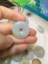 Load image into Gallery viewer, 24-25mm Type A 100% Natural light green/white/purple/red Jadeite Jade Safety Guardian Button donut Pendant group AK39 (Add-on items)