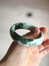 Load image into Gallery viewer, 53.5mm certified 100% natural Type A sunny green/dark green jadeite jade bangle Ak49-2724