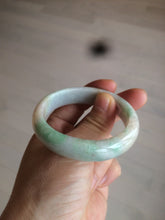 Load image into Gallery viewer, 48mm Type A 100% Natural sunny green/purple/yellow ovalJadeite Jade bangle X105-9226