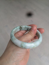 Load image into Gallery viewer, 58mm Certified type A 100% Natural green/white (windflowers, 小碎花) Jadeite Jade bangle AM70-9154