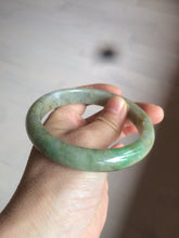 Load image into Gallery viewer, 61.5mm certified type A 100% Natural sunny green/brown/gray Jadeite Jade bangle AK48-2725