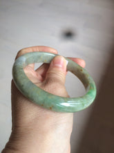 Load image into Gallery viewer, 61.5mm certified type A 100% Natural sunny green/brown/gray Jadeite Jade bangle AK48-2725