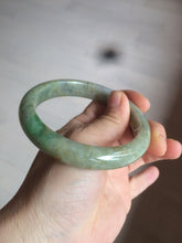 Load image into Gallery viewer, 61.5mm certified type A 100% Natural sunny green/brown/gray Jadeite Jade bangle AK48-2725