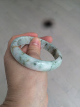 Load image into Gallery viewer, 58mm Certified type A 100% Natural green/white (windflowers, 小碎花) Jadeite Jade bangle AM70-9154
