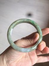 Load image into Gallery viewer, 61.5mm certified type A 100% Natural sunny green/brown/gray Jadeite Jade bangle AK48-2725