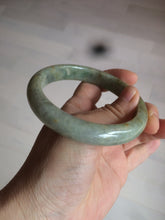 Load image into Gallery viewer, 61.5mm certified type A 100% Natural sunny green/brown/gray Jadeite Jade bangle AK48-2725