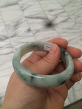 Load image into Gallery viewer, 52mm 100% natural certified green green/white oval jadeite jade bangle AB32-5304