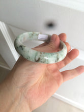 Load image into Gallery viewer, 58mm Certified type A 100% Natural green/white (windflowers, 小碎花) Jadeite Jade bangle AM70-9154