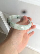 Load image into Gallery viewer, 58mm Certified type A 100% Natural green/white (windflowers, 小碎花) Jadeite Jade bangle AM70-9154
