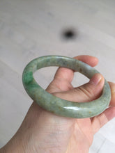 Load image into Gallery viewer, 61.5mm certified type A 100% Natural sunny green/brown/gray Jadeite Jade bangle AK48-2725