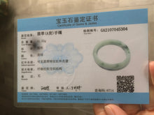 Load image into Gallery viewer, 52mm 100% natural certified green green/white oval jadeite jade bangle AB32-5304