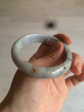 Load image into Gallery viewer, 54mm 100% natural type A certified light green/purple/red (FU LU SHOU, 福禄寿) jadeite jade bangle AQ2-0686