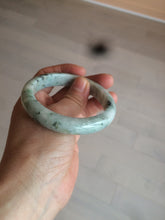Load image into Gallery viewer, 55mm Certified type A 100% Natural green/white (windflowers, 小碎花) Jadeite Jade bangle AM69-9159