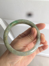 Load image into Gallery viewer, 61.5mm certified type A 100% Natural sunny green/brown/gray Jadeite Jade bangle AK48-2725
