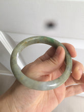Load image into Gallery viewer, 61.5mm certified type A 100% Natural sunny green/brown/gray Jadeite Jade bangle AK48-2725