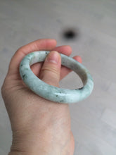 Load image into Gallery viewer, 55mm Certified type A 100% Natural green/white (windflowers, 小碎花) Jadeite Jade bangle AM69-9159