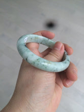 Load image into Gallery viewer, 55mm Certified type A 100% Natural green/white (windflowers, 小碎花) Jadeite Jade bangle AM69-9159