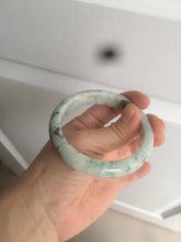 Load image into Gallery viewer, 55mm Certified type A 100% Natural green/white (windflowers, 小碎花) Jadeite Jade bangle AM69-9159