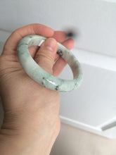 Load image into Gallery viewer, 55mm Certified type A 100% Natural green/white (windflowers, 小碎花) Jadeite Jade bangle AM69-9159