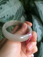 Load image into Gallery viewer, 50.5mm Certified Type A 100% Natural icy gary/green/brown oval Jadeite Jade bangle Z57-5353