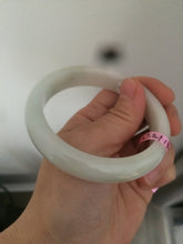 Load image into Gallery viewer, 57.2mm certified Type A 100% Natural light green/white Jadeite Jade bangle AB21-6215