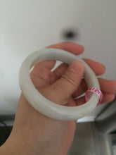Load image into Gallery viewer, 57.2mm certified Type A 100% Natural light green/white Jadeite Jade bangle AB21-6215