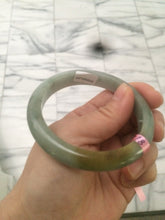Load image into Gallery viewer, 56.6mm certified 100% natural Type A green/brown jadeite jade bangle L67-8440