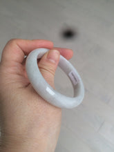 Load image into Gallery viewer, 50mm certificated Type A 100% Natural light green/white/purple Jadeite Jade bangle AM67