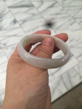 Load image into Gallery viewer, 49mm Certified Type A 100% Natural icy watery light green/white/yellow oval Jadeite Jade bangle B83-2500