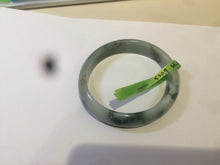 Load image into Gallery viewer, 53mm Certified type A 100% Natural light green/brown/gary floating flower oval jadeite jade bangle Q74-5309