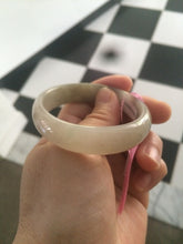 Load image into Gallery viewer, 50.5mm Certified Type A 100% Natural icy gary/green/brown oval Jadeite Jade bangle Z57-5353