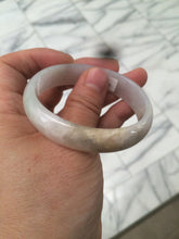Load image into Gallery viewer, 49mm Certified Type A 100% Natural icy watery light green/white/yellow oval Jadeite Jade bangle B83-2500