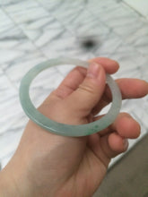 Load image into Gallery viewer, 58.6mm Certified Type A 100% Natural icy watery green super thin style Jadeite bangle M52
