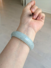 Load image into Gallery viewer, 51.5mm certified type A 100% Natural light green white oval Jadeite Jade bangle AQ6-9925