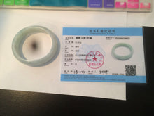 Load image into Gallery viewer, 51.5mm certified type A 100% Natural light green white oval Jadeite Jade bangle AQ6-9925