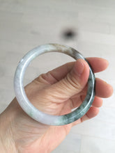 Load image into Gallery viewer, 55.8mm certified 100% natural green purple round cut jadeite jade bangle AK42-7560