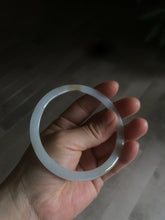 Load image into Gallery viewer, 61.5mm Certified Type A 100% Natural white/brown super thin style Jadeite bangle M53