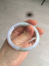 Load image into Gallery viewer, 47.5mm Certified Type A 100% Natural light green/purple/brown (Fu Lu Shou) oval Jadeite Jade bangle AT57-4197