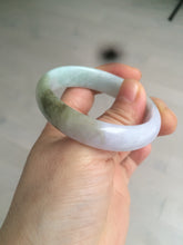 Load image into Gallery viewer, 47.5mm Certified Type A 100% Natural light green/purple/brown (Fu Lu Shou) oval Jadeite Jade bangle AT57-4197