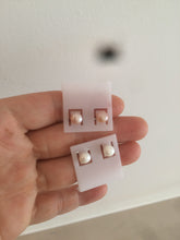 Load image into Gallery viewer, 6mm Genuine cultured freshwater high luster reflective pink/white oblate pearl stud earring AK38 (add on item, Not sale individually.)
