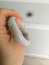 Load image into Gallery viewer, 47.5mm Certified Type A 100% Natural light green/purple/brown (Fu Lu Shou) oval Jadeite Jade bangle AT57-4197