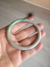 Load image into Gallery viewer, 48mm certified Type A 100% Natural sunny green/dark green/gray/black round cut Jadeite Jade bangle am64-6622