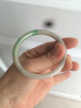 Load image into Gallery viewer, 48mm certified Type A 100% Natural sunny green/dark green/gray/black round cut Jadeite Jade bangle am64-6622