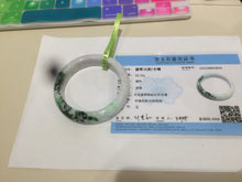 Load image into Gallery viewer, 55.6mm 100% natural Type A sunny green/white/purple jadeite jade bangle L116-4934