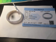 Load image into Gallery viewer, 49mm Certified Type A 100% Natural icy watery light green/white/yellow oval Jadeite Jade bangle B83-2500