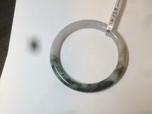 Load image into Gallery viewer, 55.8mm certified 100% natural green purple round cut jadeite jade bangle AK42-7560
