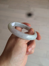 Load image into Gallery viewer, 52mm Certified 100% natural Type A light green/purple oval jadeite jade bangle U118-6866